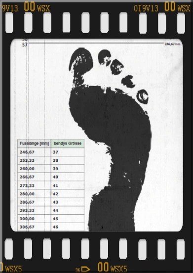 Shoe size table